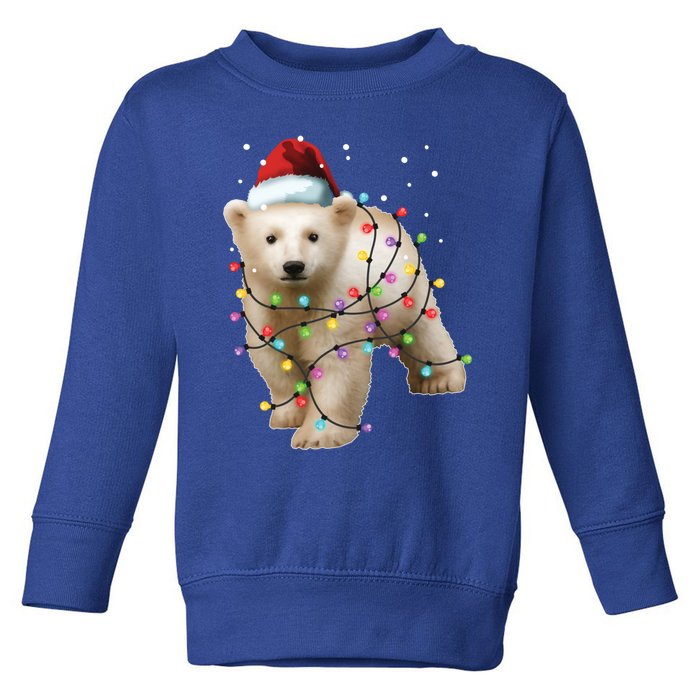 Santa Polar Bear Christmas Bear Lover Cool Gift Toddler Sweatshirt