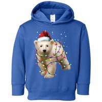 Santa Polar Bear Christmas Bear Lover Cool Gift Toddler Hoodie