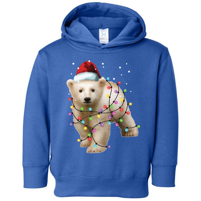 Santa Polar Bear Christmas Bear Lover Cool Gift Toddler Hoodie