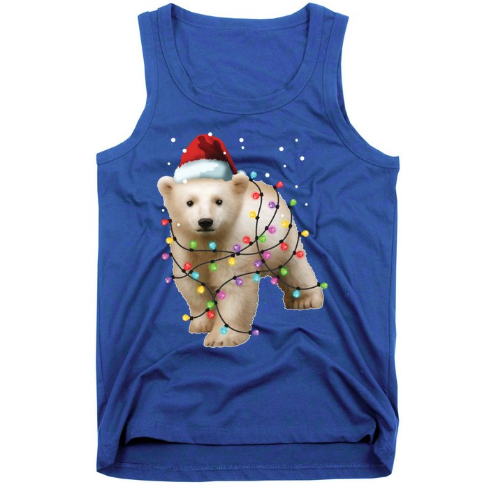 Santa Polar Bear Christmas Bear Lover Cool Gift Tank Top