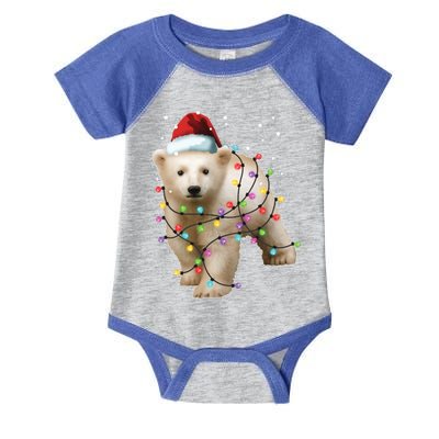 Santa Polar Bear Christmas Bear Lover Cool Gift Infant Baby Jersey Bodysuit