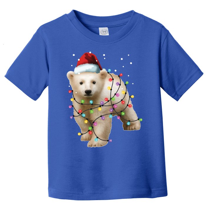 Santa Polar Bear Christmas Bear Lover Cool Gift Toddler T-Shirt