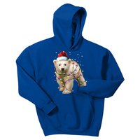 Santa Polar Bear Christmas Bear Lover Cool Gift Kids Hoodie