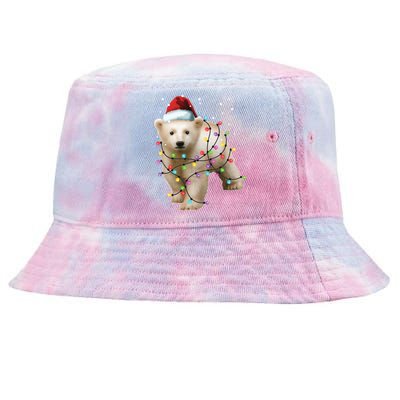 Santa Polar Bear Christmas Bear Lover Cool Gift Tie-Dyed Bucket Hat