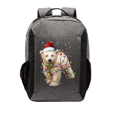 Santa Polar Bear Christmas Bear Lover Cool Gift Vector Backpack