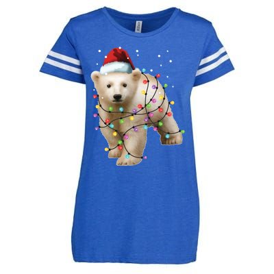 Santa Polar Bear Christmas Bear Lover Cool Gift Enza Ladies Jersey Football T-Shirt