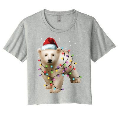 Santa Polar Bear Christmas Bear Lover Cool Gift Women's Crop Top Tee