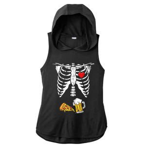 Skeleton Pregnancy Beer Pizza Xray Halloween Costume Ladies PosiCharge Tri-Blend Wicking Draft Hoodie Tank