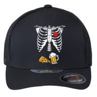 Skeleton Pregnancy Beer Pizza Xray Halloween Costume Flexfit Unipanel Trucker Cap