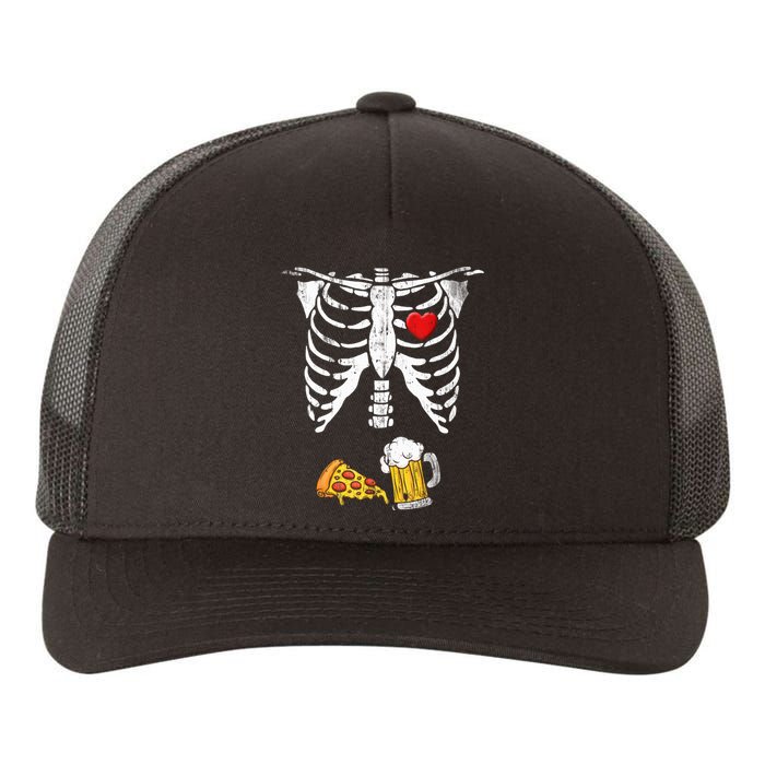 Skeleton Pregnancy Beer Pizza Xray Halloween Costume Yupoong Adult 5-Panel Trucker Hat