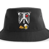 Skeleton Pregnancy Beer Pizza Xray Halloween Costume Sustainable Bucket Hat