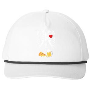 Skeleton Pregnancy Beer Pizza Xray Halloween Costume Snapback Five-Panel Rope Hat