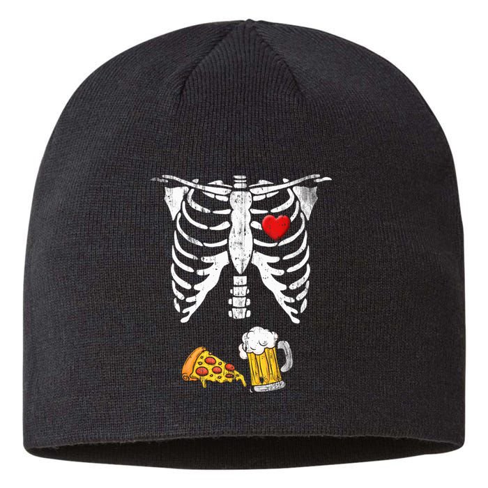 Skeleton Pregnancy Beer Pizza Xray Halloween Costume Sustainable Beanie