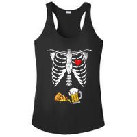 Skeleton Pregnancy Beer Pizza Xray Halloween Costume Ladies PosiCharge Competitor Racerback Tank