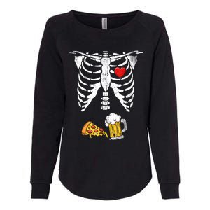 Skeleton Pregnancy Beer Pizza Xray Halloween Costume Womens California Wash Sweatshirt