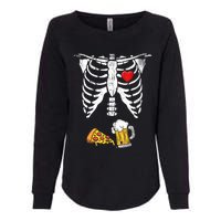 Skeleton Pregnancy Beer Pizza Xray Halloween Costume Womens California Wash Sweatshirt