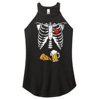 Skeleton Pregnancy Beer Pizza Xray Halloween Costume Women's Perfect Tri Rocker Tank