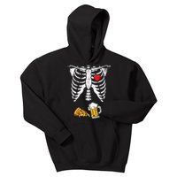 Skeleton Pregnancy Beer Pizza Xray Halloween Costume Kids Hoodie