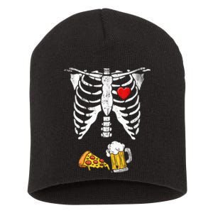 Skeleton Pregnancy Beer Pizza Xray Halloween Costume Short Acrylic Beanie