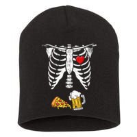 Skeleton Pregnancy Beer Pizza Xray Halloween Costume Short Acrylic Beanie