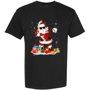 Santa Playing Baseball Cool Christmas Santa Baseball Player Garment-Dyed Heavyweight T-Shirt