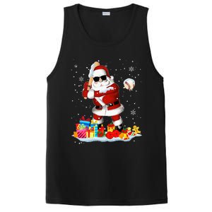 Santa Playing Baseball Cool Christmas Santa Baseball Player PosiCharge Competitor Tank