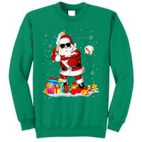 Santa Playing Baseball Cool Christmas Santa Baseball Player Sweatshirt