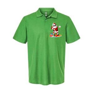 Santa Playing Baseball Cool Christmas Santa Baseball Player Softstyle Adult Sport Polo