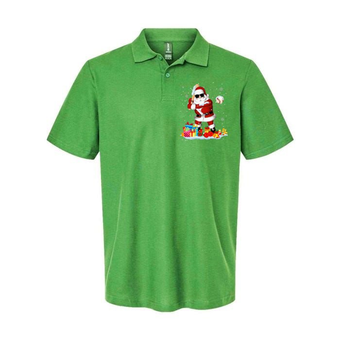 Santa Playing Baseball Cool Christmas Santa Baseball Player Softstyle Adult Sport Polo