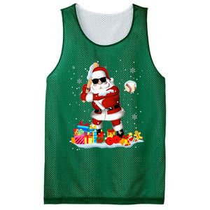 Santa Playing Baseball Cool Christmas Santa Baseball Player Mesh Reversible Basketball Jersey Tank