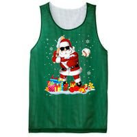 Santa Playing Baseball Cool Christmas Santa Baseball Player Mesh Reversible Basketball Jersey Tank