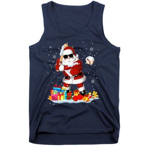 Santa Playing Baseball Cool Christmas Santa Baseball Player Tank Top