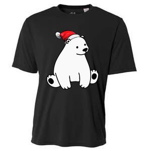 Santa Polar Bear Christmas Pajama Funny Xmas Cooling Performance Crew T-Shirt