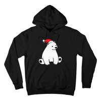 Santa Polar Bear Christmas Pajama Funny Xmas Hoodie