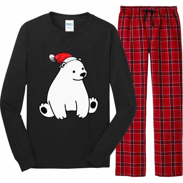 Santa Polar Bear Christmas Pajama Funny Xmas Long Sleeve Pajama Set