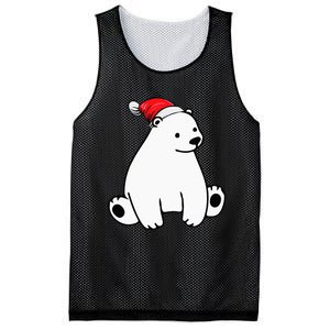 Santa Polar Bear Christmas Pajama Funny Xmas Mesh Reversible Basketball Jersey Tank