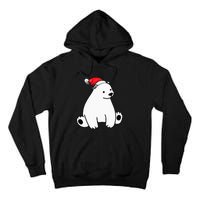 Santa Polar Bear Christmas Pajama Funny Xmas Tall Hoodie