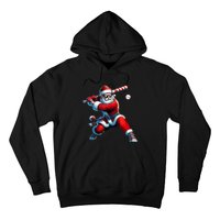 Santa Playing Baseball Christmas Baseball Player Hoodie