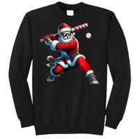 Santa Playing Baseball Christmas Baseball Player Sweatshirt