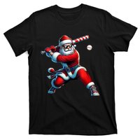 Santa Playing Baseball Christmas Baseball Player T-Shirt