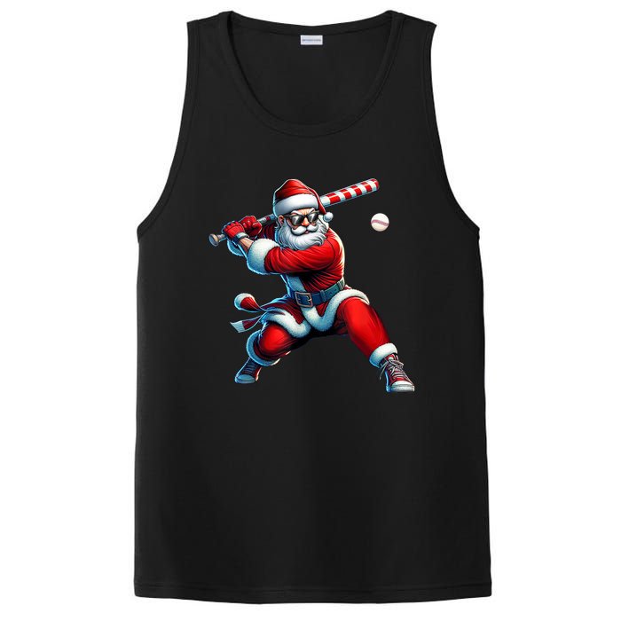 Santa Playing Baseball Christmas Baseball Player PosiCharge Competitor Tank