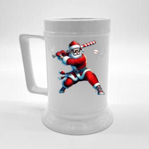 Santa Playing Baseball Christmas Baseball Player Beer Stein