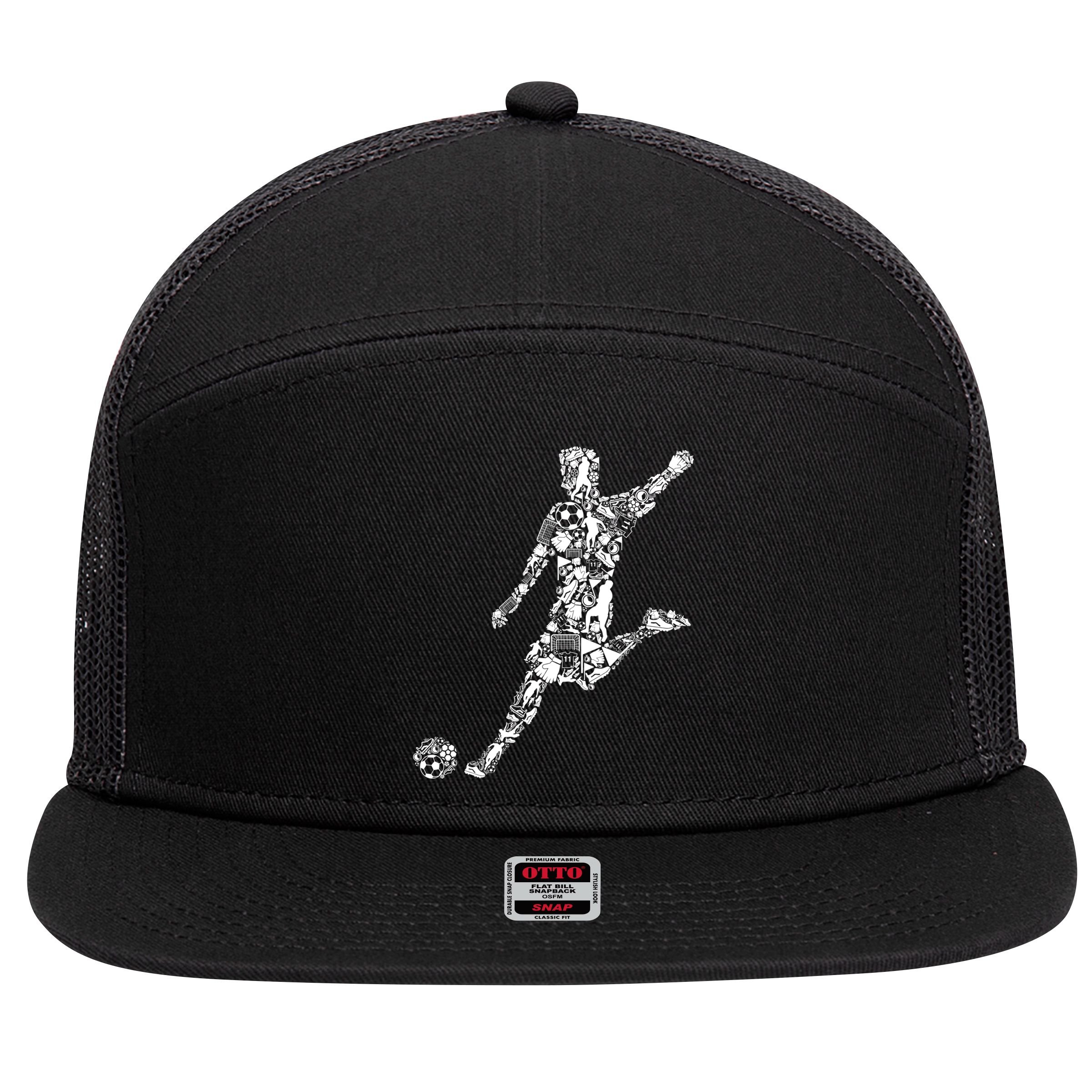 Soccer Player Boys Kids Youth Men TShirt 7 Panel Mesh Trucker Snapback Hat