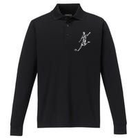 Soccer Player Boys Kids Youth Men TShirt Performance Long Sleeve Polo