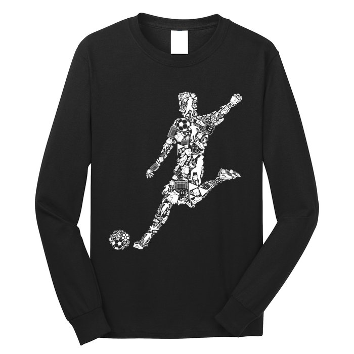 Soccer Player Boys Kids Youth Men TShirt Long Sleeve Shirt