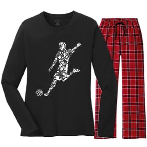 Soccer Player Boys Kids Youth Men TShirt Women's Long Sleeve Flannel Pajama Set 