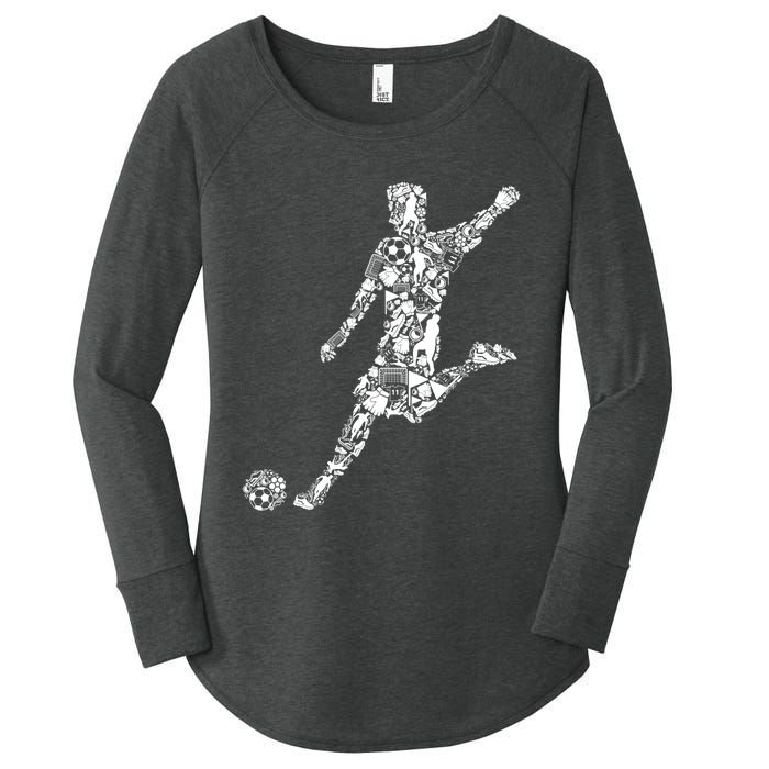 Soccer Player Boys Kids Youth Men TShirt Women's Perfect Tri Tunic Long Sleeve Shirt