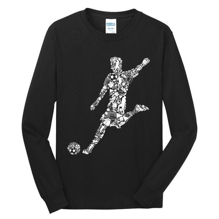 Soccer Player Boys Kids Youth Men TShirt Tall Long Sleeve T-Shirt