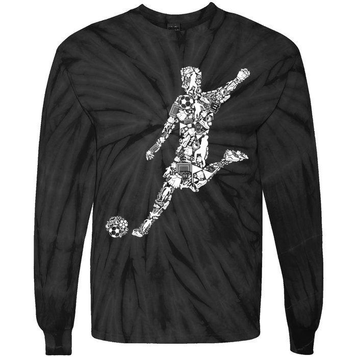 Soccer Player Boys Kids Youth Men TShirt Tie-Dye Long Sleeve Shirt