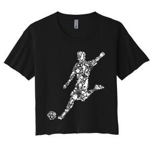 Soccer Player Boys Kids Youth Men TShirt Women's Crop Top Tee